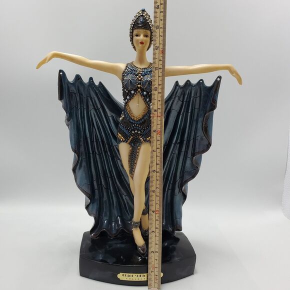 Seven Veils Dancer Alabastrite Statue Objet 'd Elegance Collection 14x11 Inches - Picture 4 of 12